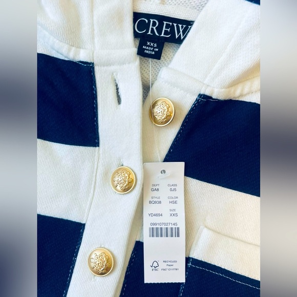 NWT! J. Crew Nautical Blue and White Stripes
Sweatshirt/Pullover - Picture 3 of 7